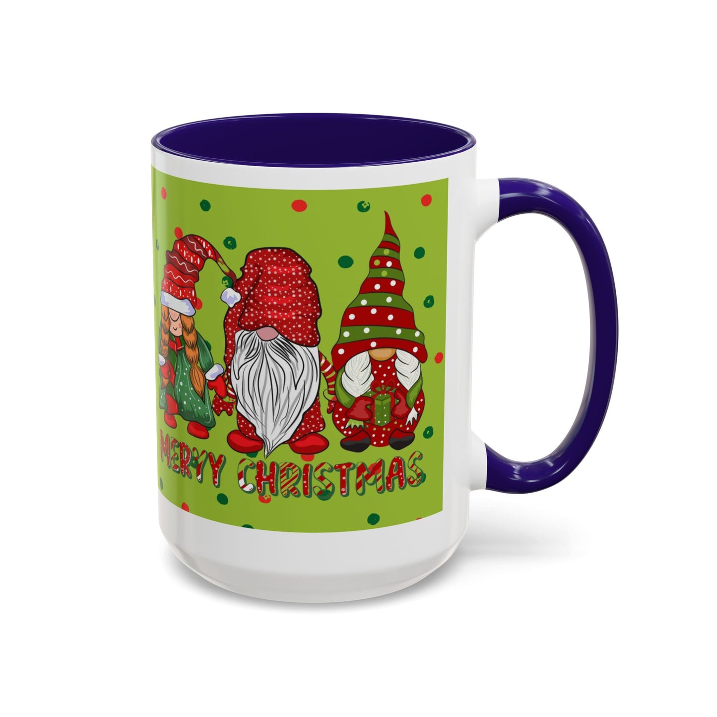 Merry Christmas Gnom Trio. Gnome Mug, Green Holiday Coffee Cup, Festive Hot Cocoa Mug, Cute Gnome Lover Gift, Cozy Winter Christmas Drinkware