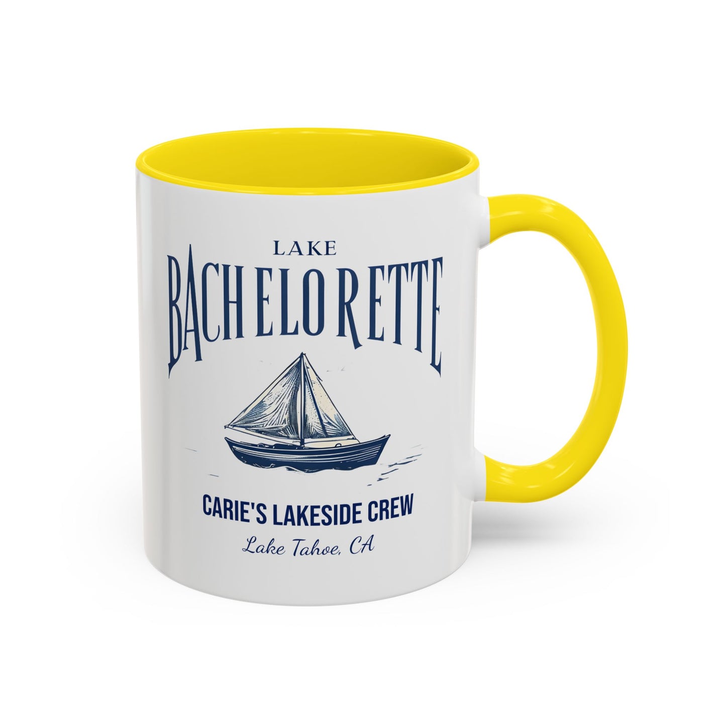 Let's Get Nauti Personalized Accent Coffee Mug, Sail Boat Hen Party Favor, Bachelorette Cruise, Bride Tribe, Camp Bach Gift