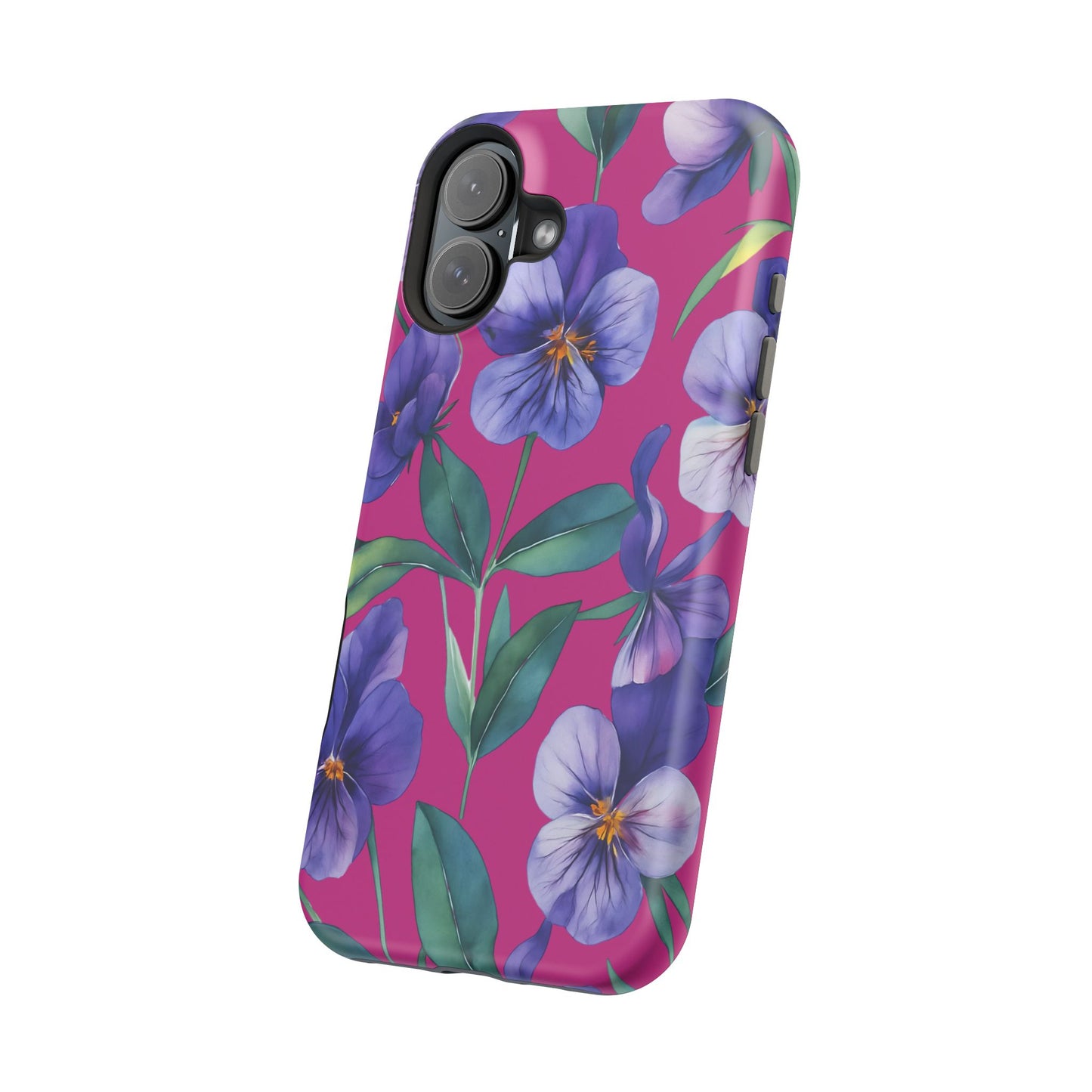 African Violet Floral Magnetic Tough Case, Summer Iphone Case, Wildflower Case, Flower Phone Cover, Stylish Phone Case