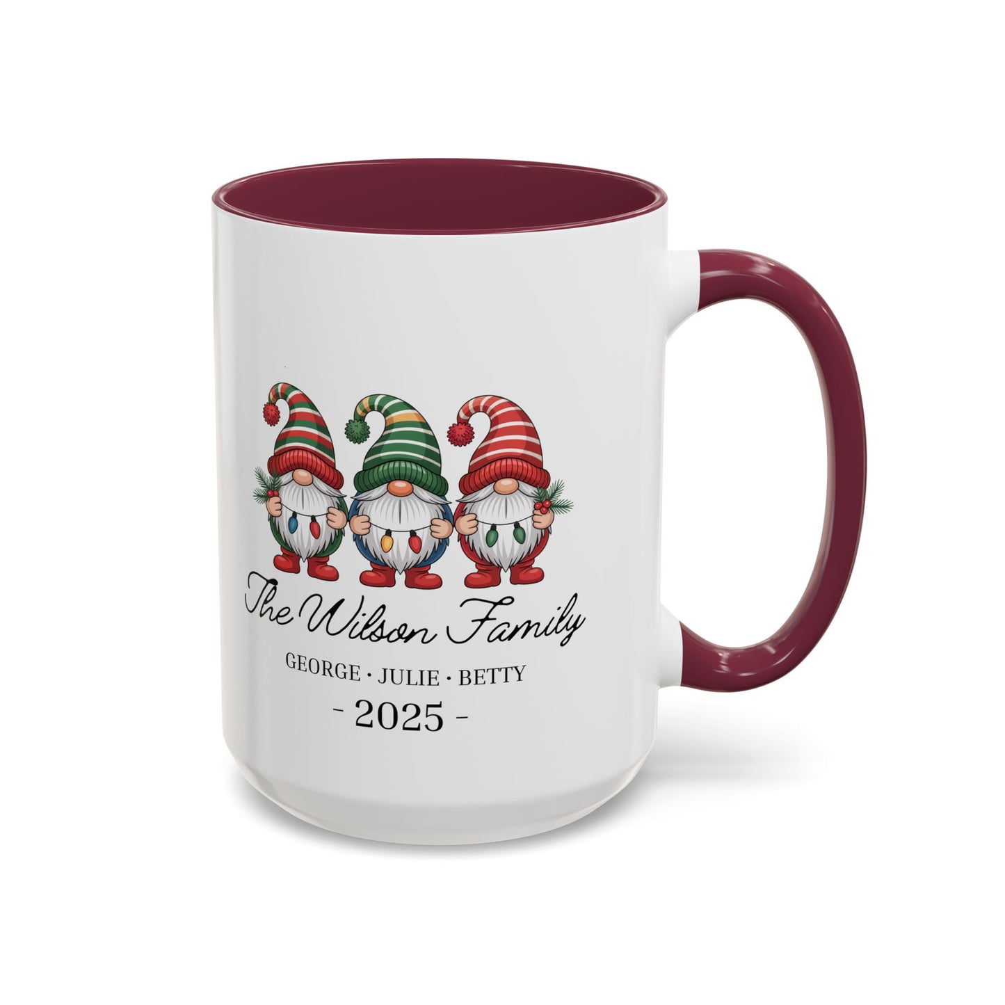 gnome mug, Personalized Family Gnome Christmas Mug, Custom Family Name 2025 Coffee Cup, Cute Holiday Gift for Family, Christmas Gnome Mug Keepsake