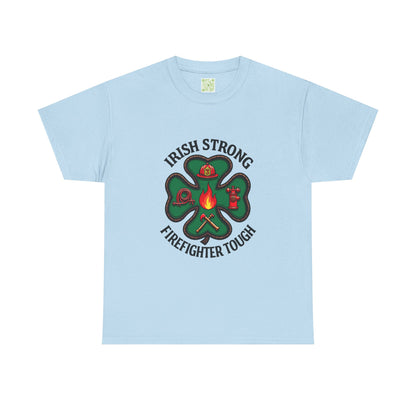 Irish Strong Firefighter Tough Unisex Heavy Cotton Tee, St. Patrick's Day Gift, Firefighter Apparel, Irish Pride Shirt, Unisex Tee
