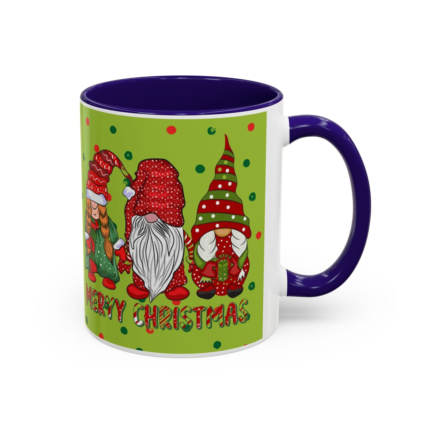 Merry Christmas Gnom Trio. Gnome Mug, Green Holiday Coffee Cup, Festive Hot Cocoa Mug, Cute Gnome Lover Gift, Cozy Winter Christmas Drinkware