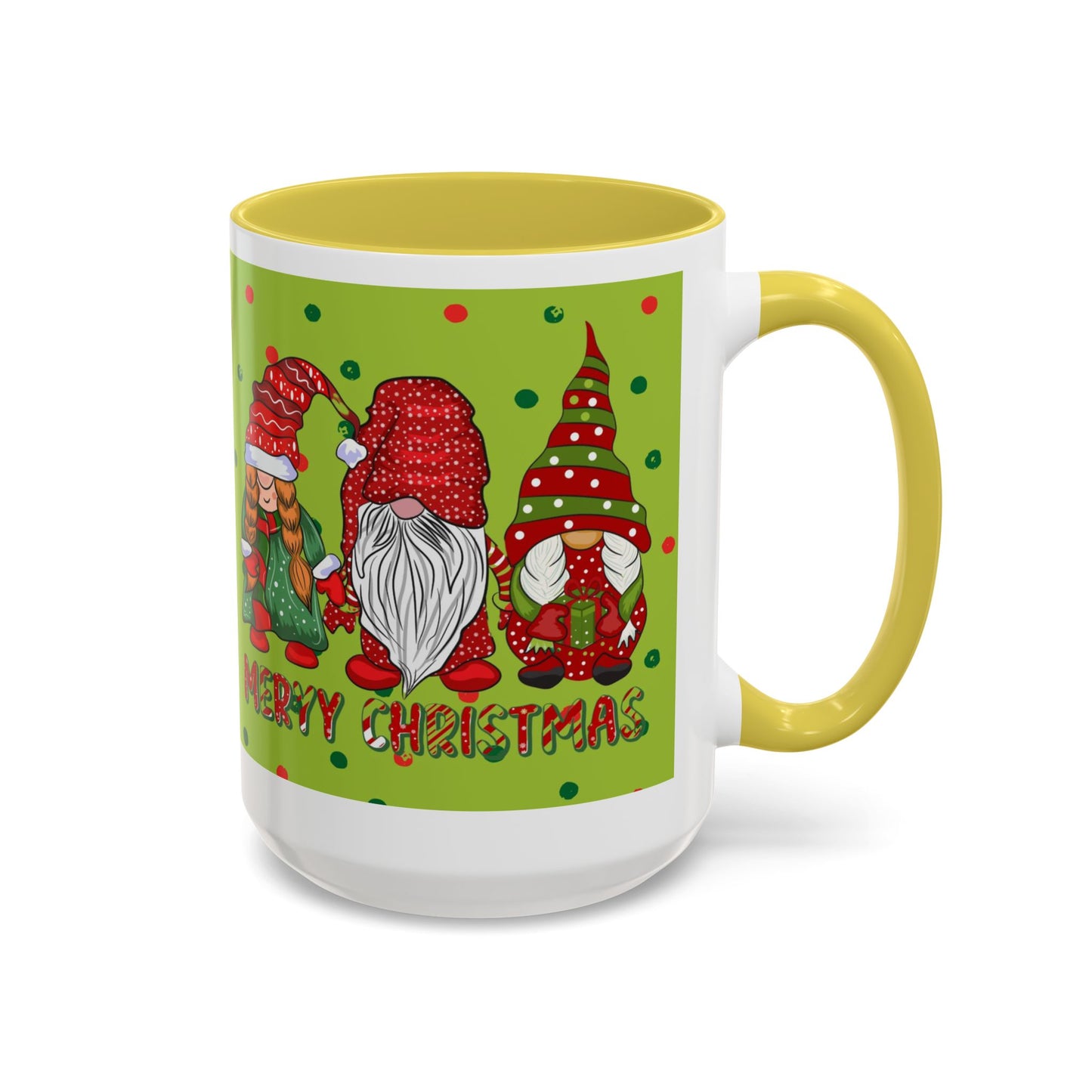 Merry Christmas Gnom Trio. Gnome Mug, Green Holiday Coffee Cup, Festive Hot Cocoa Mug, Cute Gnome Lover Gift, Cozy Winter Christmas Drinkware