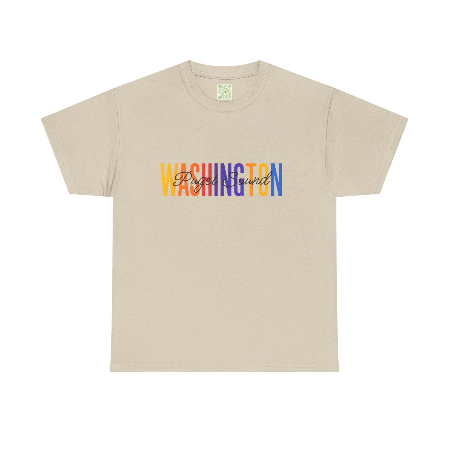 Colorful Puget Sound Washington Tee, Unisex Cotton Shirt, Tacoma Souvenir, Puget Sound Gift, Washington Souvenir