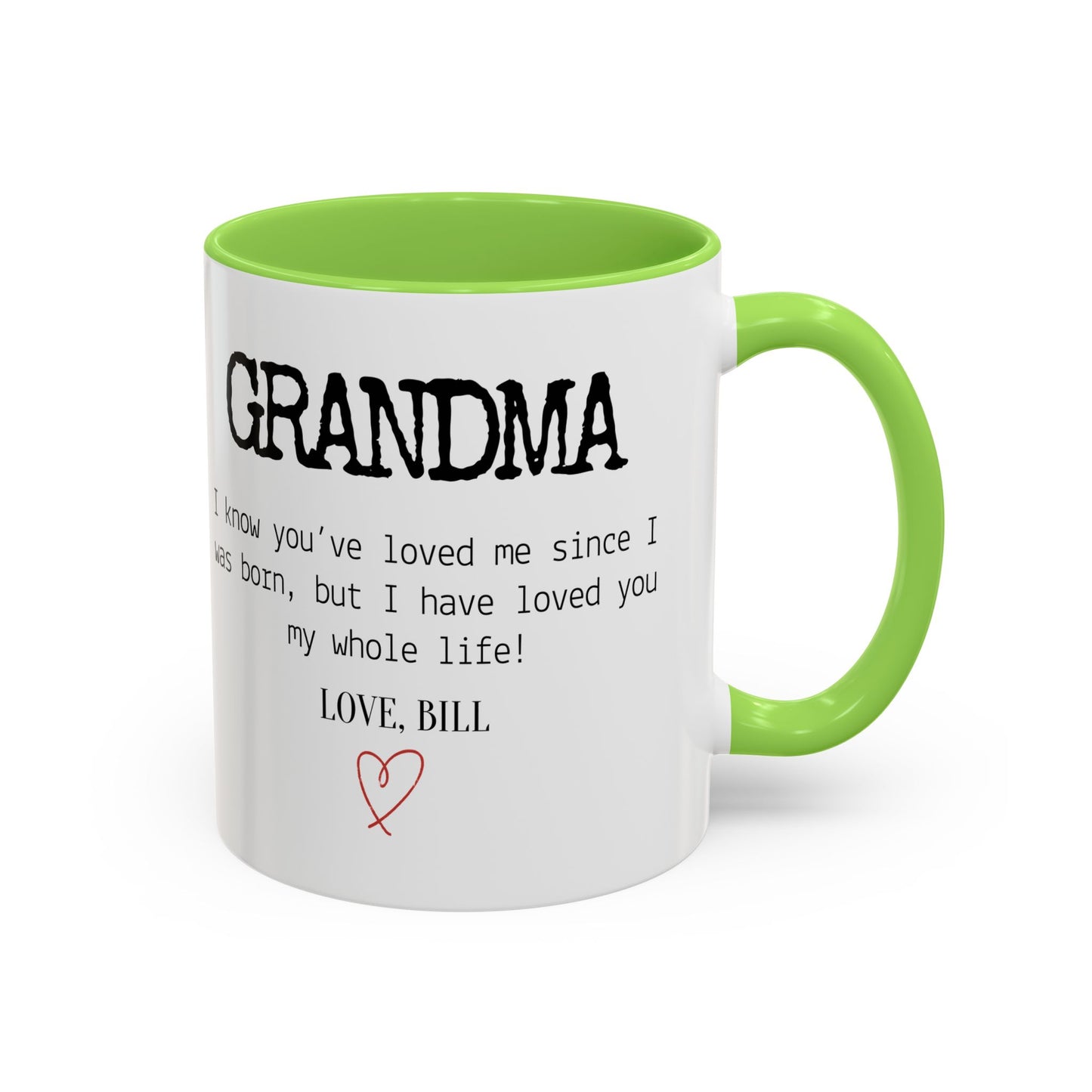 Personalized Grandma Mug, Gift from Grandchild, Custom Message Coffee Cup, Grandma Birthday Gift, Mother’s Day Mug, Sentimental Gift for Grandma