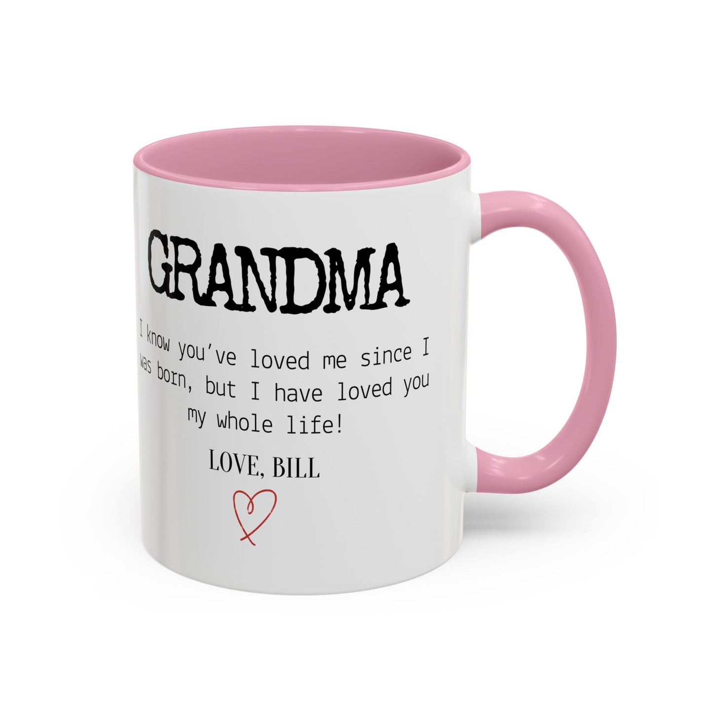 Personalized Grandma Mug, Gift from Grandchild, Custom Message Coffee Cup, Grandma Birthday Gift, Mother’s Day Mug, Sentimental Gift for Grandma