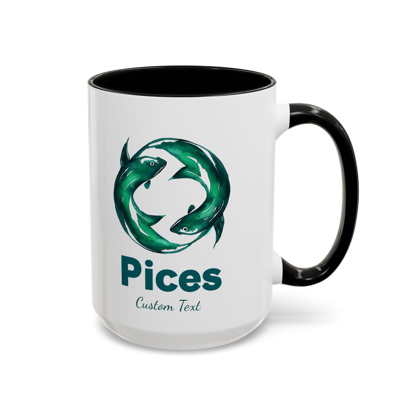 Personalized Pisces Accent Coffee Mug, Zodiac Mug, Astrology Mug, Zodiac Sign Mug, Custom Zodiac Gift, Pisces Birthday Gift