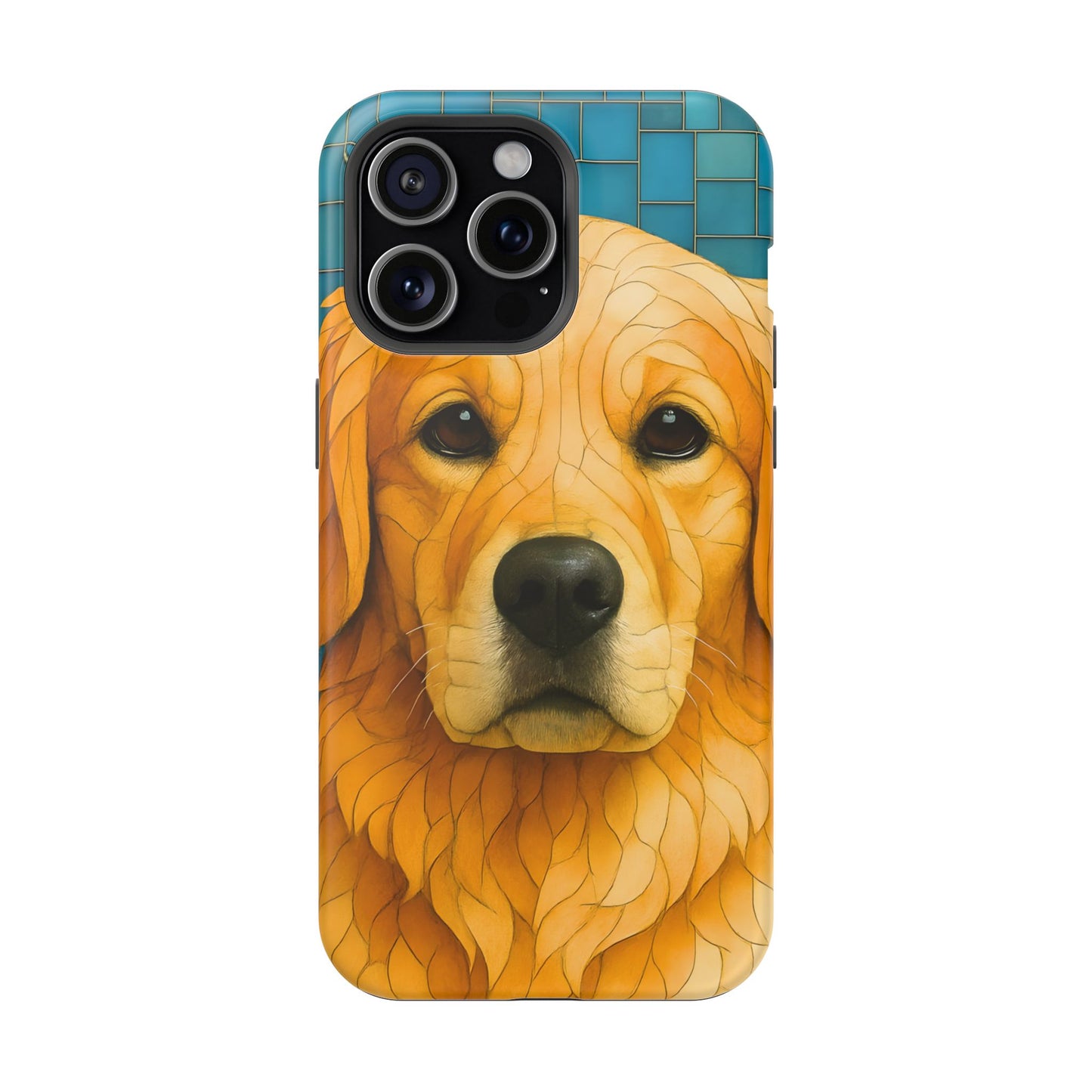 Golden Retriever Mosaic Phone Case, Dog Lover Gift, Protective iPhone Cover, Unique Pet Art, Animal Pattern Case