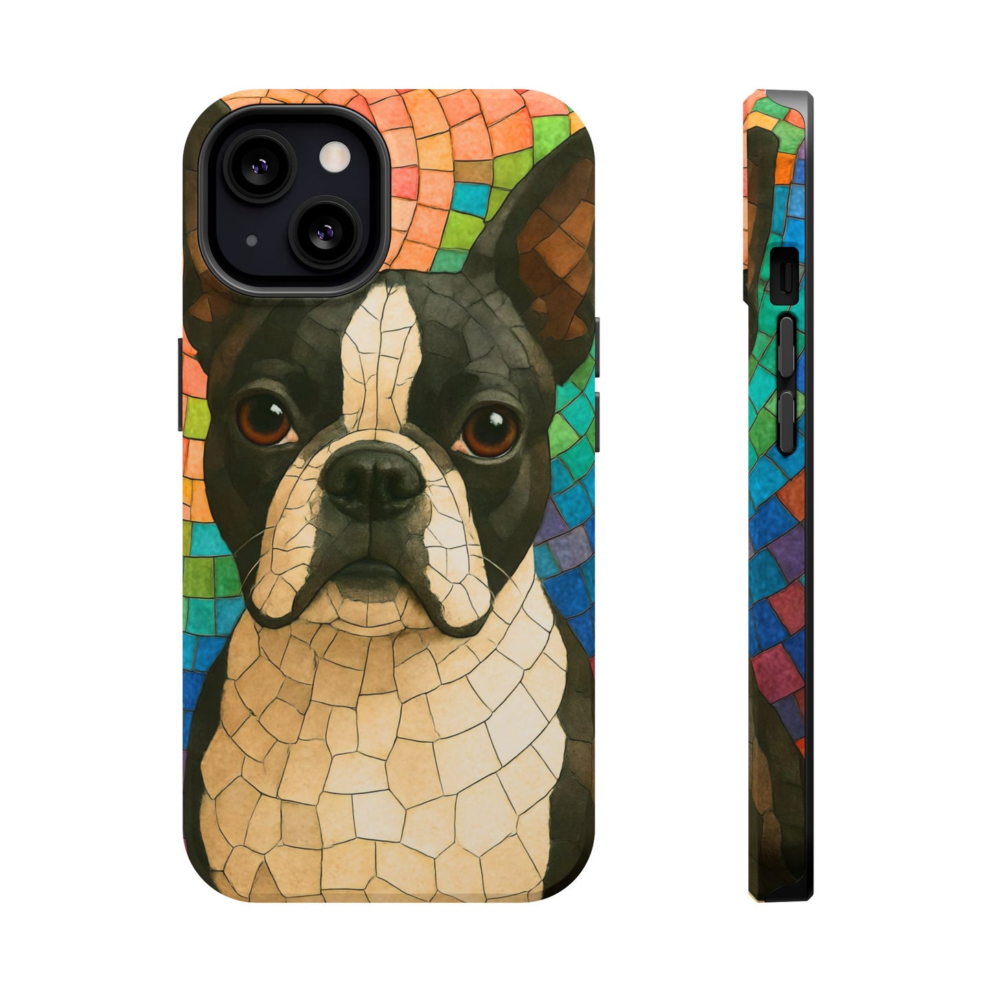 Boston Terrier Mosaic Phone Case, Boston Terrier Dog, Dog Phone Case, iPhone Dog Case, Dog Lover, Gift for Dog Lovers