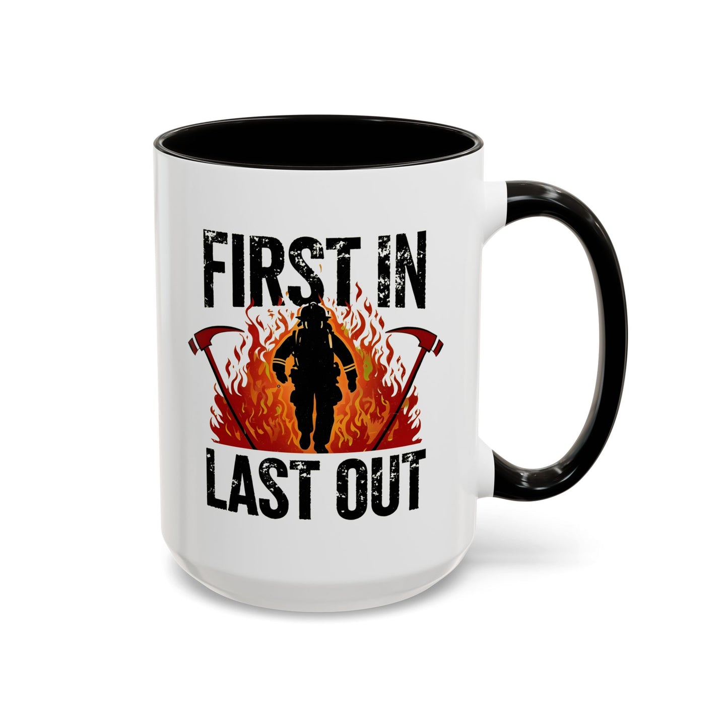 Firefighter First In Last Out Mug, Female Firefighter Gift, Firefighter Wife Mug, Thin Red Line, Firefighter Gift