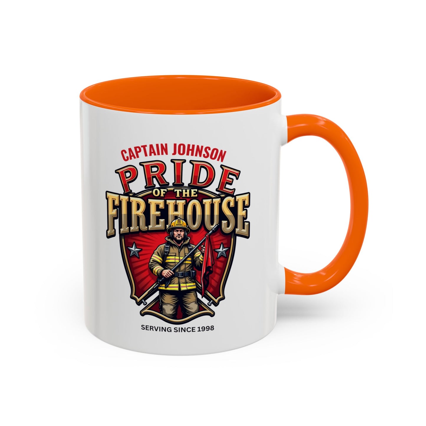 Personalized Pride of the Firehouse Shield Mug, Fire Department, Fire Fighter Gift, Firefighter Mug, Firefighter Dad Gift