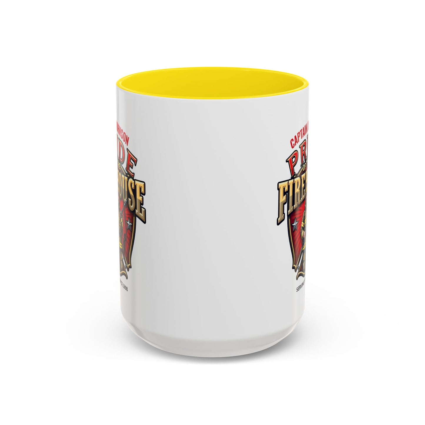 Personalized Pride of the Firehouse Shield Mug, Fire Department, Fire Fighter Gift, Firefighter Mug, Firefighter Dad Gift