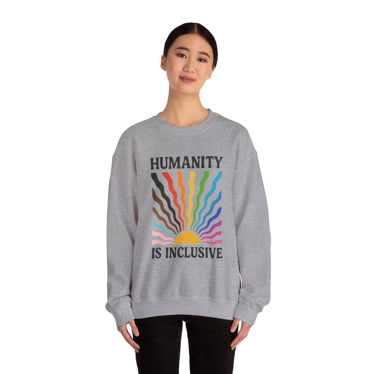 Pride Month Crewneck Sweatshirt, Humanity is Inclusive, LGBT Shirt, Lesbian Pride, Bisexual, Transgender, Equal Rights, pridemonth