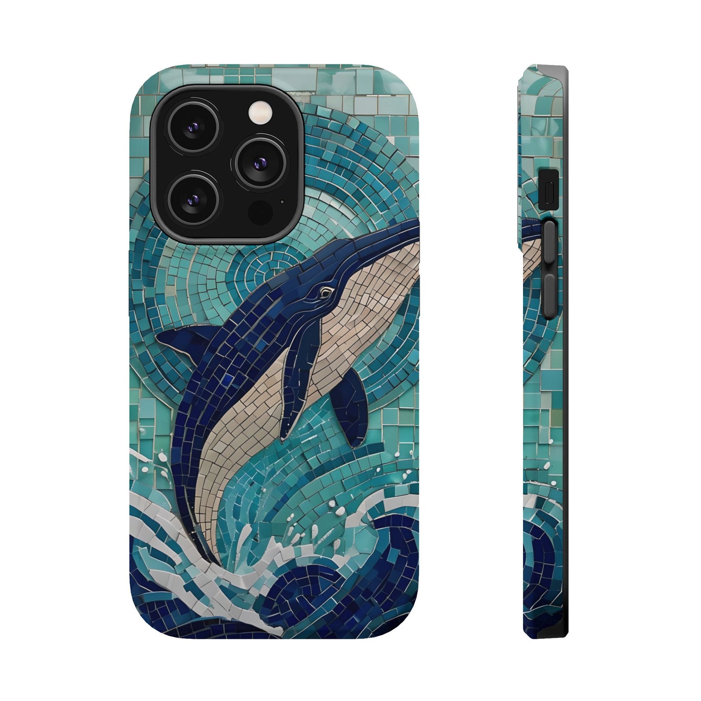 Whale Watching Mosaic iPhone Case, Whale Art, Unique Phone Case, Humpback Whale, Whale Gift, Marine Biology, Whale Watcher