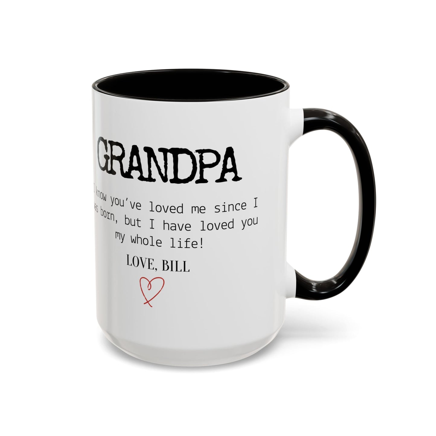 Personalized Grandpa Mug, Gift from Grandchild, Custom Message Coffee Cup, Grandpa Birthday Gift, Father’s Day Mug, Sentimental Gift for Grandpa