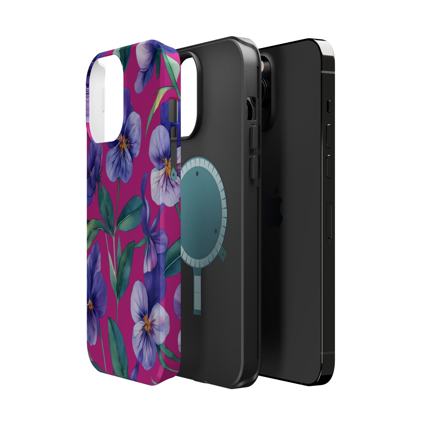 African Violet Floral Magnetic Tough Case, Summer Iphone Case, Wildflower Case, Flower Phone Cover, Stylish Phone Case