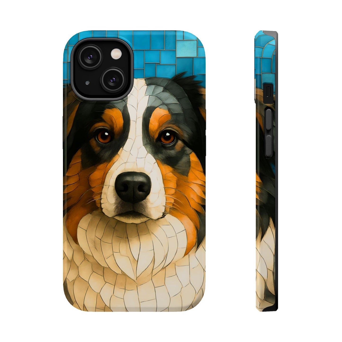 Australian Shepherd Mosaic Phone Case, iPhone Dog Case, Dog Lover Gift, Shepherd Dog Cover, Dog Phone Protector