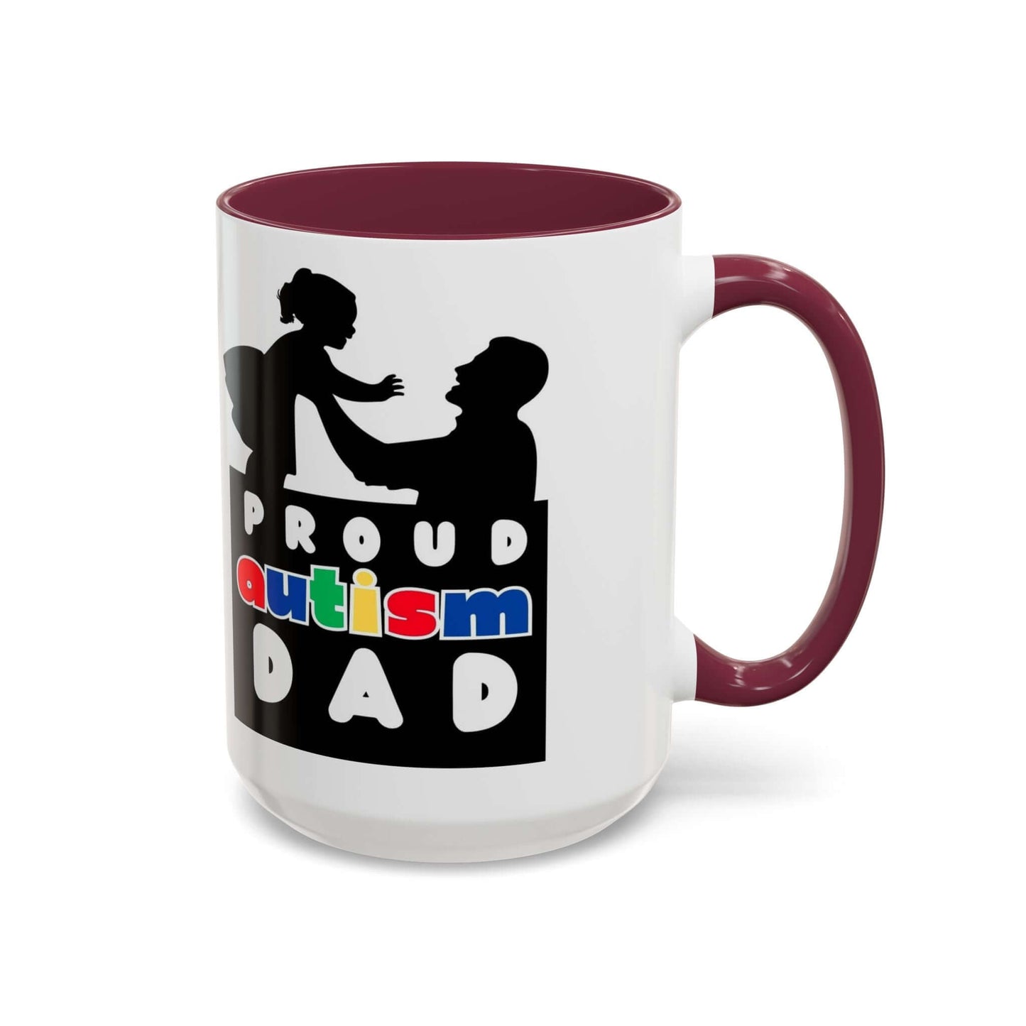 Autism Dad Multi Color Mug, Autism Spectrum Disorder, Neurodiversity Pride Merch, Autism Awareness, Inclusion Matters