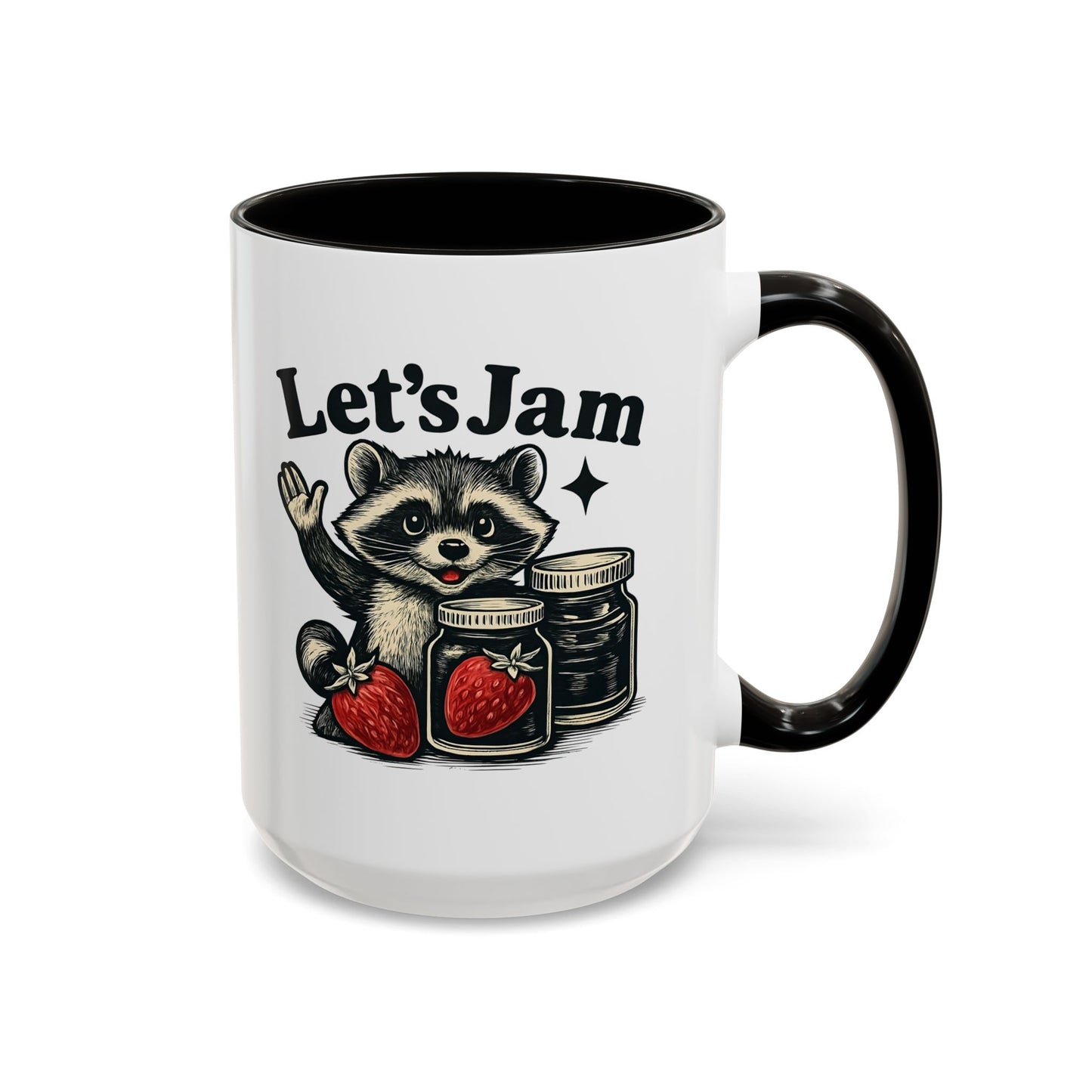 Racoon Mug, Racoon Gifts, Let's Jam Coffee Mug, Strawberry Mug, Cute Summer Mug, Raccoon Strawberry Mug, Funny Raccoon Mug, Trending Now