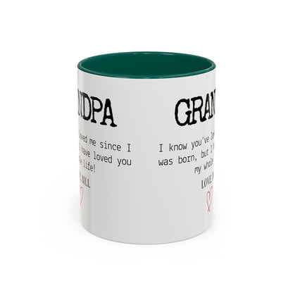 Personalized Grandpa Mug, Gift from Grandchild, Custom Message Coffee Cup, Grandpa Birthday Gift, Father’s Day Mug, Sentimental Gift for Grandpa