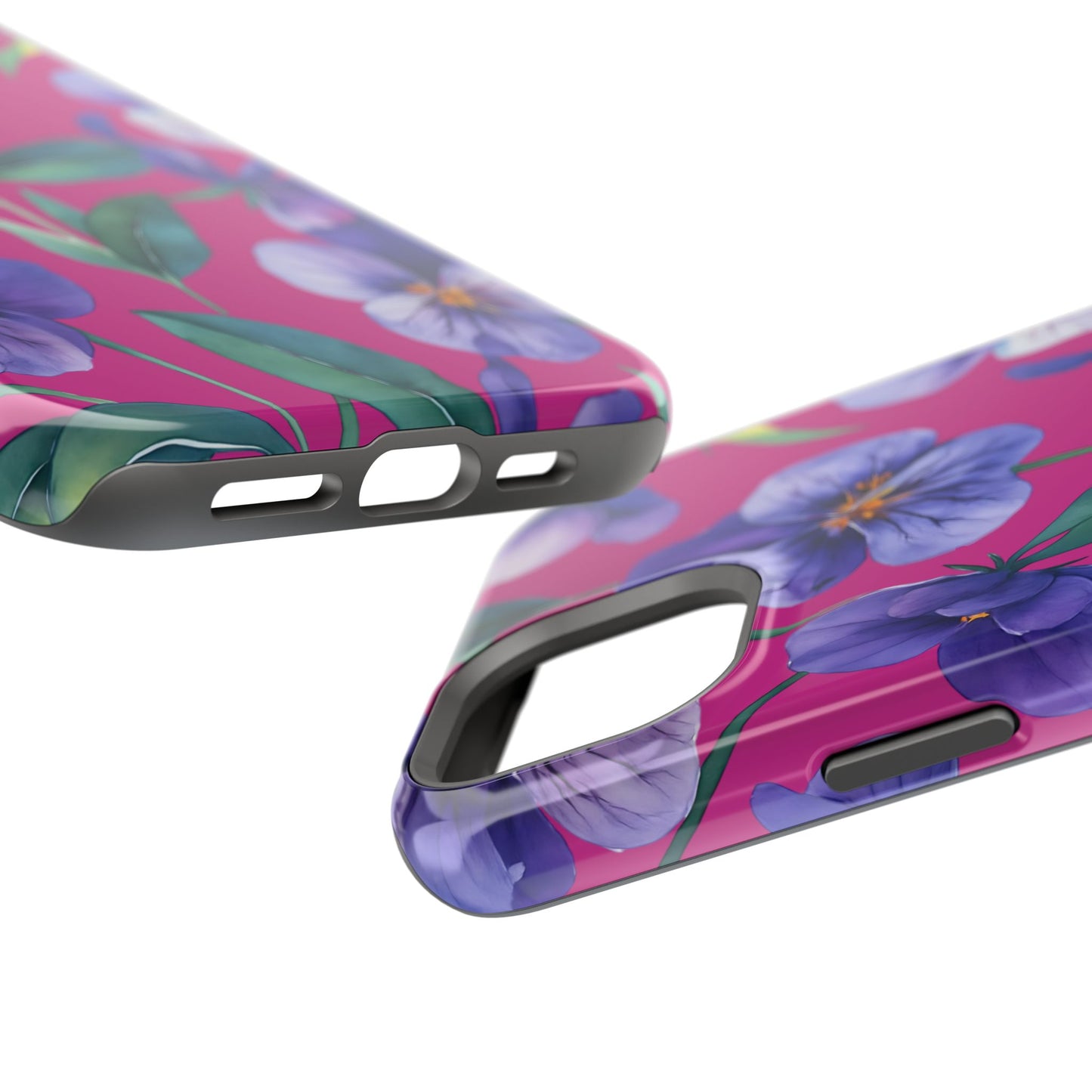 African Violet Floral Magnetic Tough Case, Summer Iphone Case, Wildflower Case, Flower Phone Cover, Stylish Phone Case