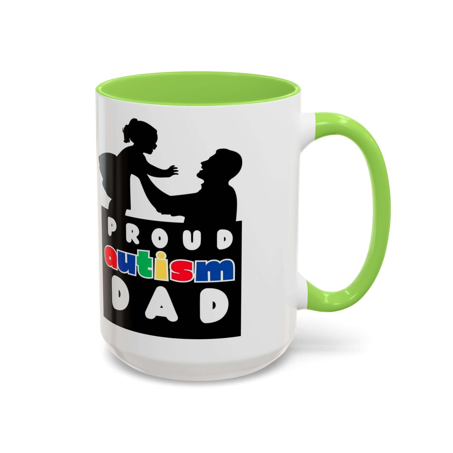 Autism Dad Multi Color Mug, Autism Spectrum Disorder, Neurodiversity Pride Merch, Autism Awareness, Inclusion Matters