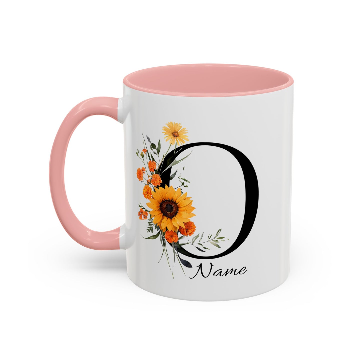 Personalized Floral Monogram - Letter O - Elegant Accent Coffee Mug – Personalized Mothers Day Gift