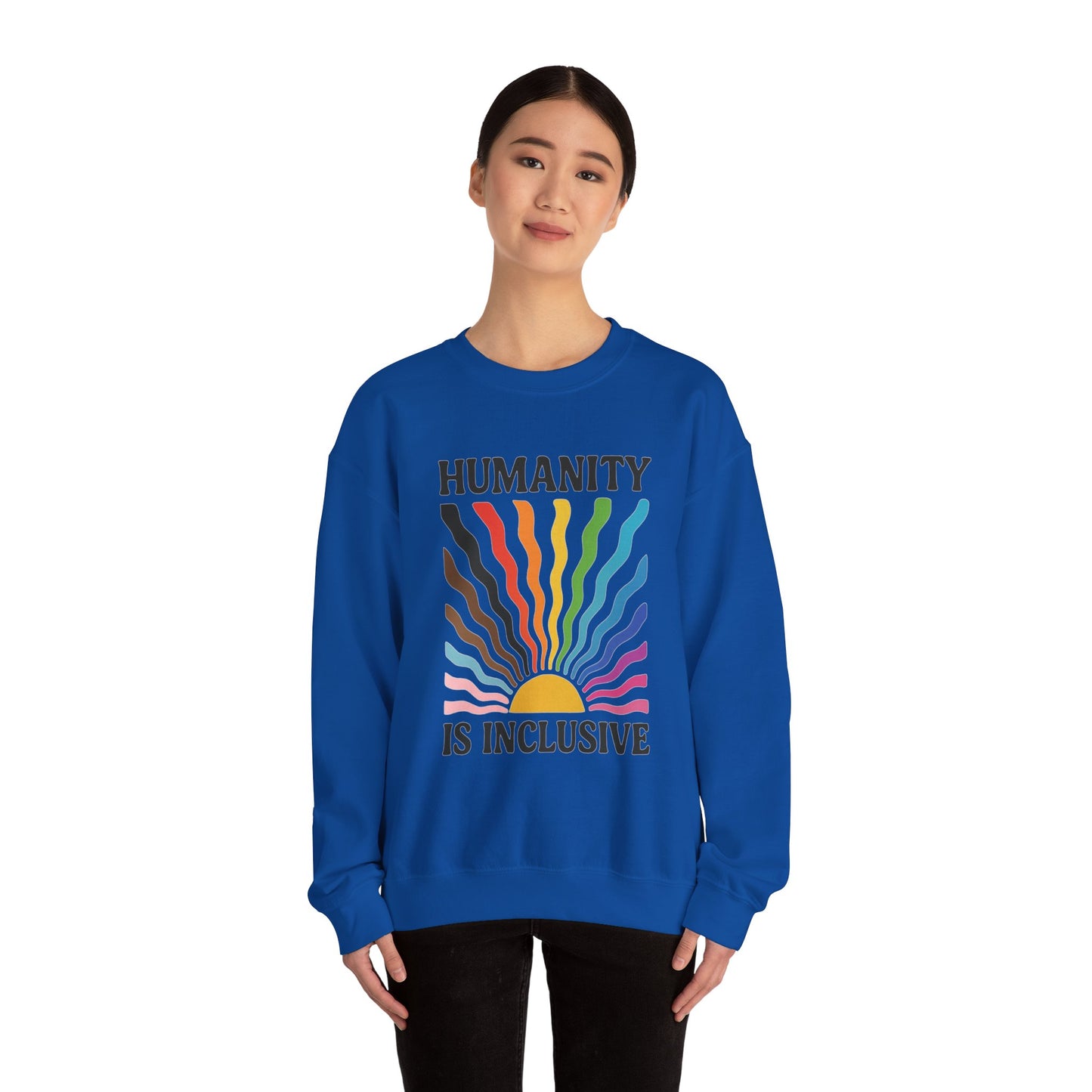Pride Month Crewneck Sweatshirt, Humanity is Inclusive, LGBT Shirt, Lesbian Pride, Bisexual, Transgender, Equal Rights, pridemonth