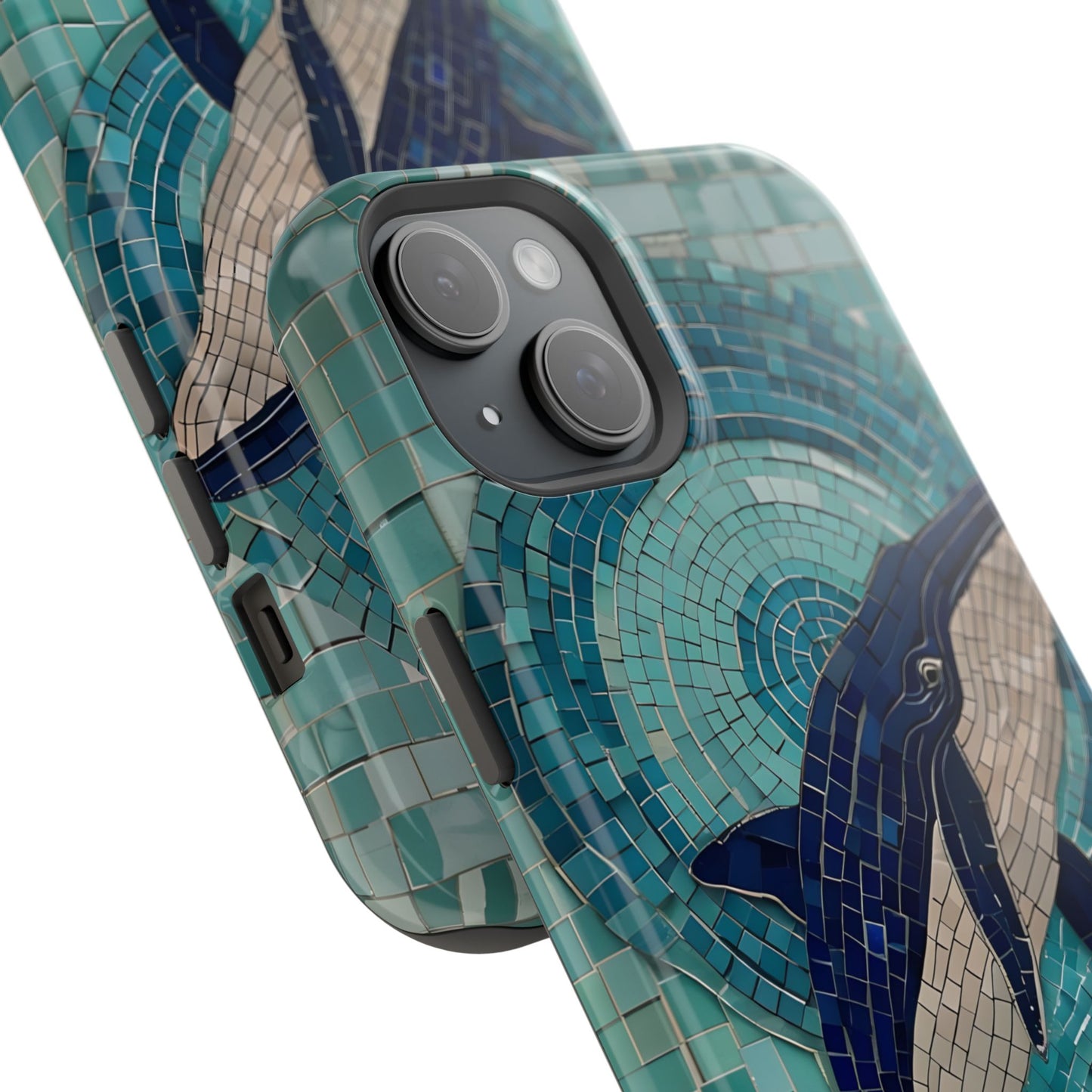 Whale Watching Mosaic iPhone Case, Whale Art, Unique Phone Case, Humpback Whale, Whale Gift, Marine Biology, Whale Watcher