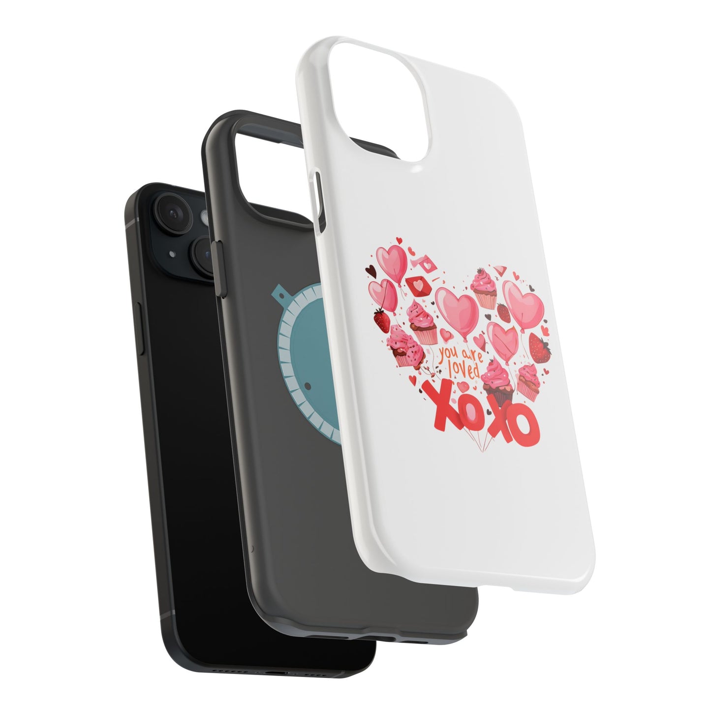 Valentine's Day Magnetic Tough Cases, Cute Phone Cover, Gift for Her, Love Heart Design, Personalizable Tech Accessory
