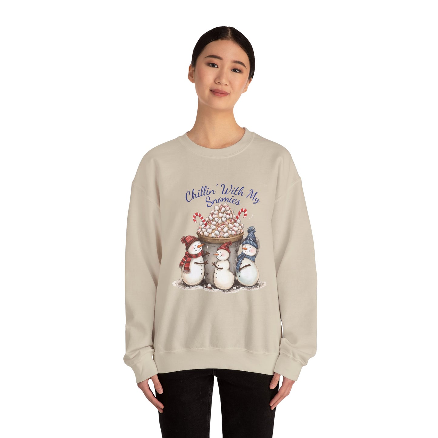 Chillin with my Snomies Sweatshirt, Snowman Apparel, Funny Snowman Shirt, Cute Snowman, Let It Snow, Snowman Lover Gift