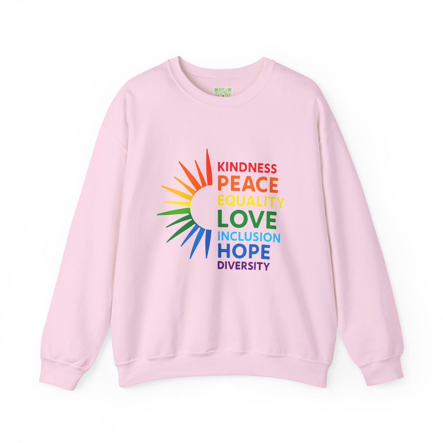 LGBTQ Equality Shirt, Pride Month Crewneck Sweatshirt, Kindness Peace Love Pride Sweater, Rainbow Gay Pride Clothing, Unisex Pride Gift