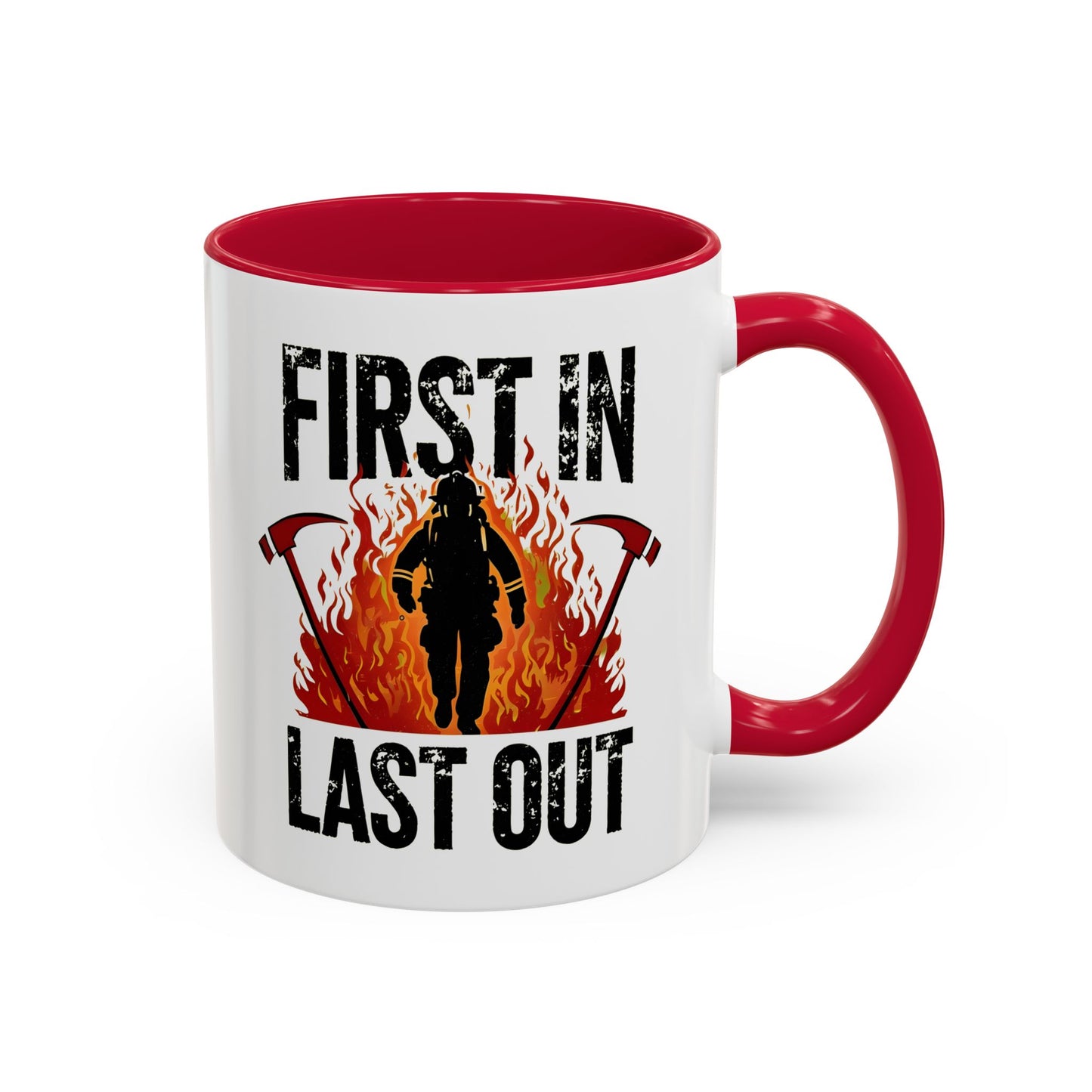 Firefighter First In Last Out Mug, Female Firefighter Gift, Firefighter Wife Mug, Thin Red Line, Firefighter Gift