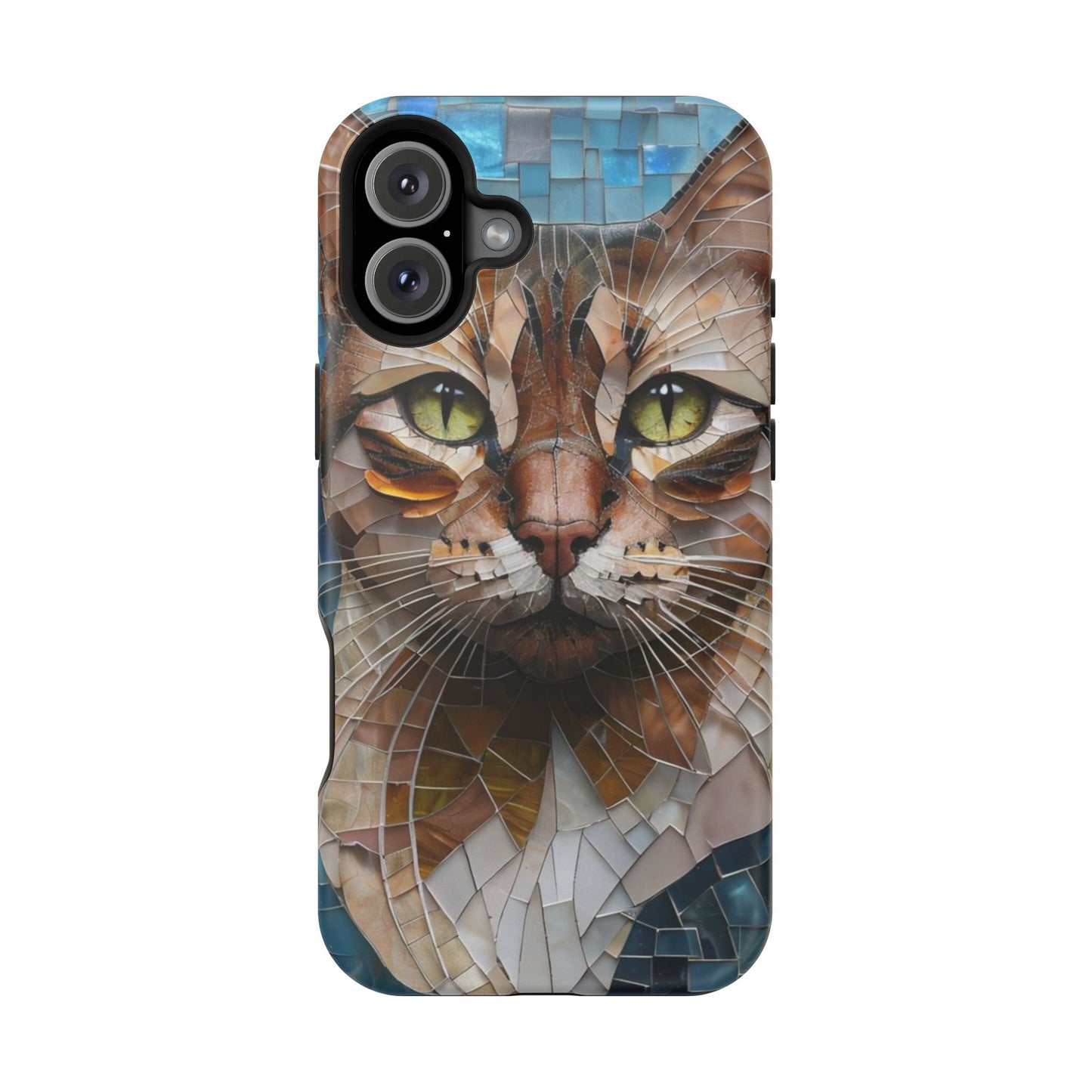 Crazy Cat Lady iPhone Case, Stained Glass Cat, Mosaic Cat Face, Pet Phone Case, iPhone Cat Case, Cat Gift