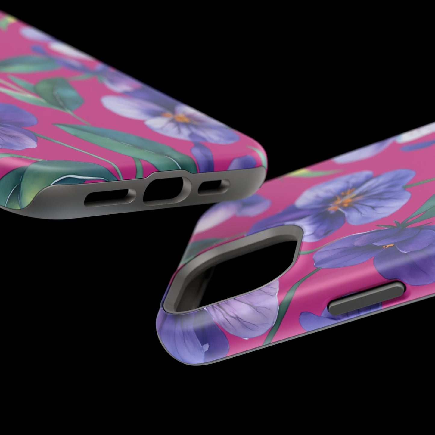 African Violet Floral Magnetic Tough Case, Summer Iphone Case, Wildflower Case, Flower Phone Cover, Stylish Phone Case