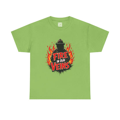 Firefighter Fire in Our Veins TShirt, Firefighter Gift, Firefighting Tee, Thin Red Line, Fireman T-Shirt, Fire Fighting