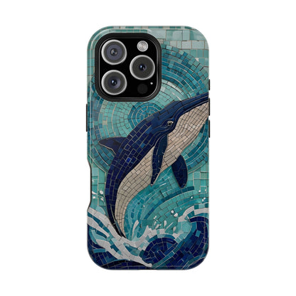 Whale Watching Mosaic iPhone Case, Whale Art, Unique Phone Case, Humpback Whale, Whale Gift, Marine Biology, Whale Watcher