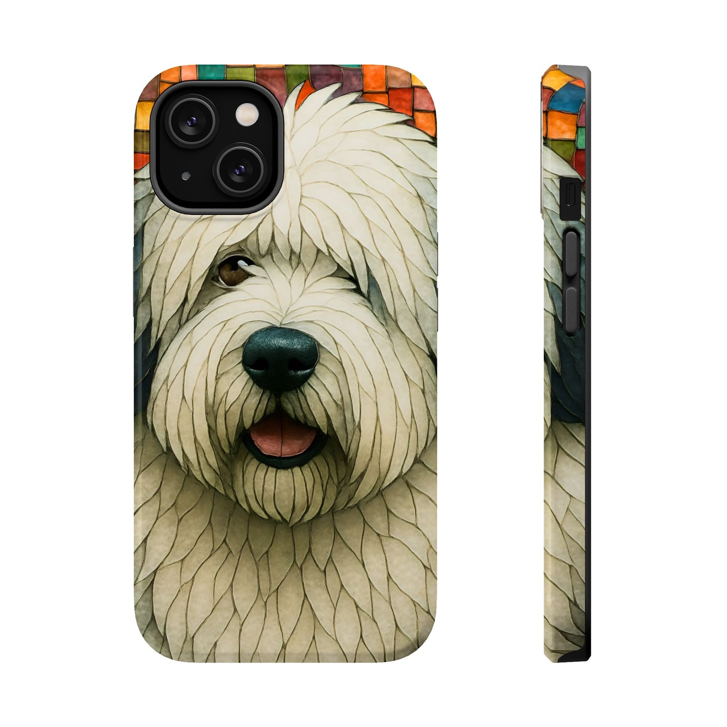 Old English Sheepdog Mosaic Phone Case, English Sheepdog iPhone Case, Dog Phone Case, Dog Lover Gift, Cute Dog Cover