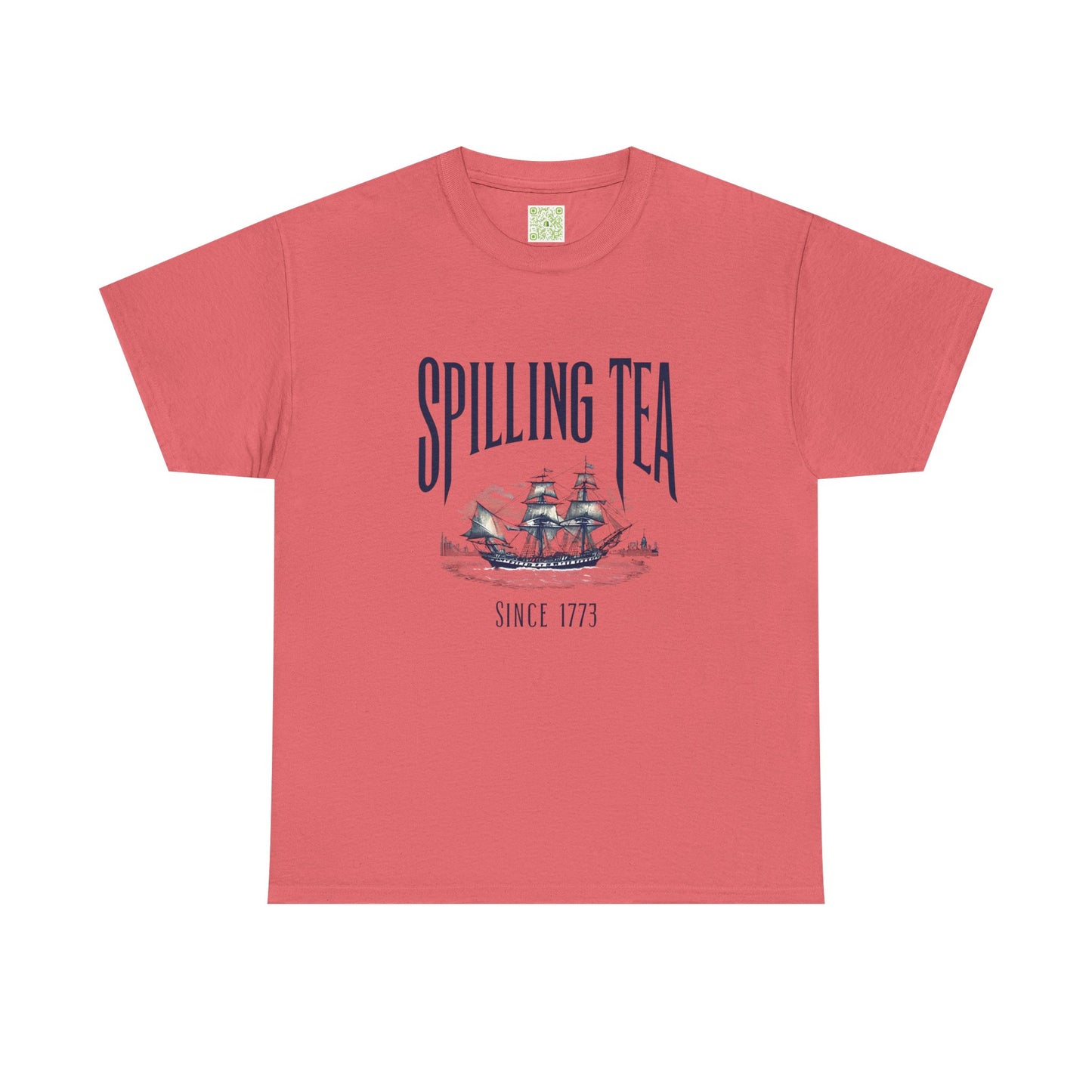 Spilling Tea Unisex Heavy Cotton Tee, Boston Tea Party Since 1773, Funny Patriot Shirt, History Gifts, Patriotic Shirt