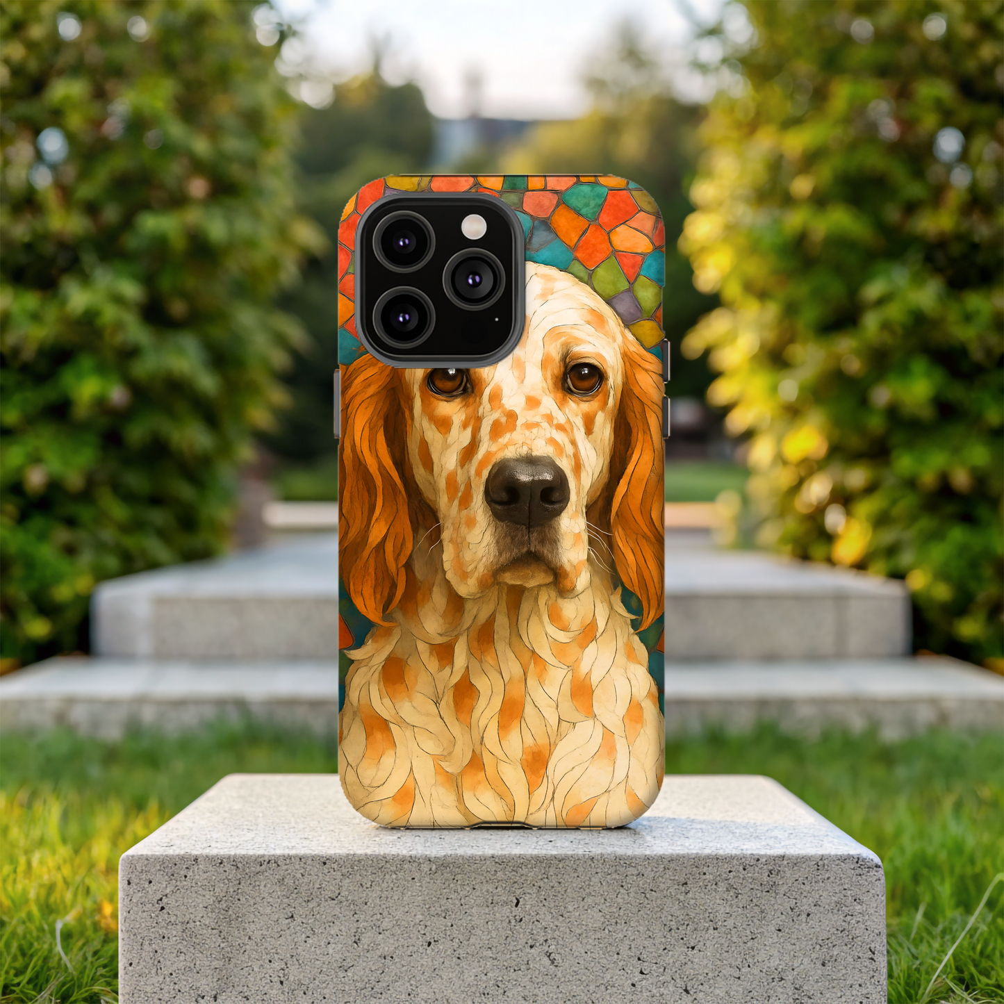 English Setter Mosaic Phone Case, Irish Setter, Dog Phone Case, iPhone Dog Case, Dog iPhone Case, Dog Lover Gift
