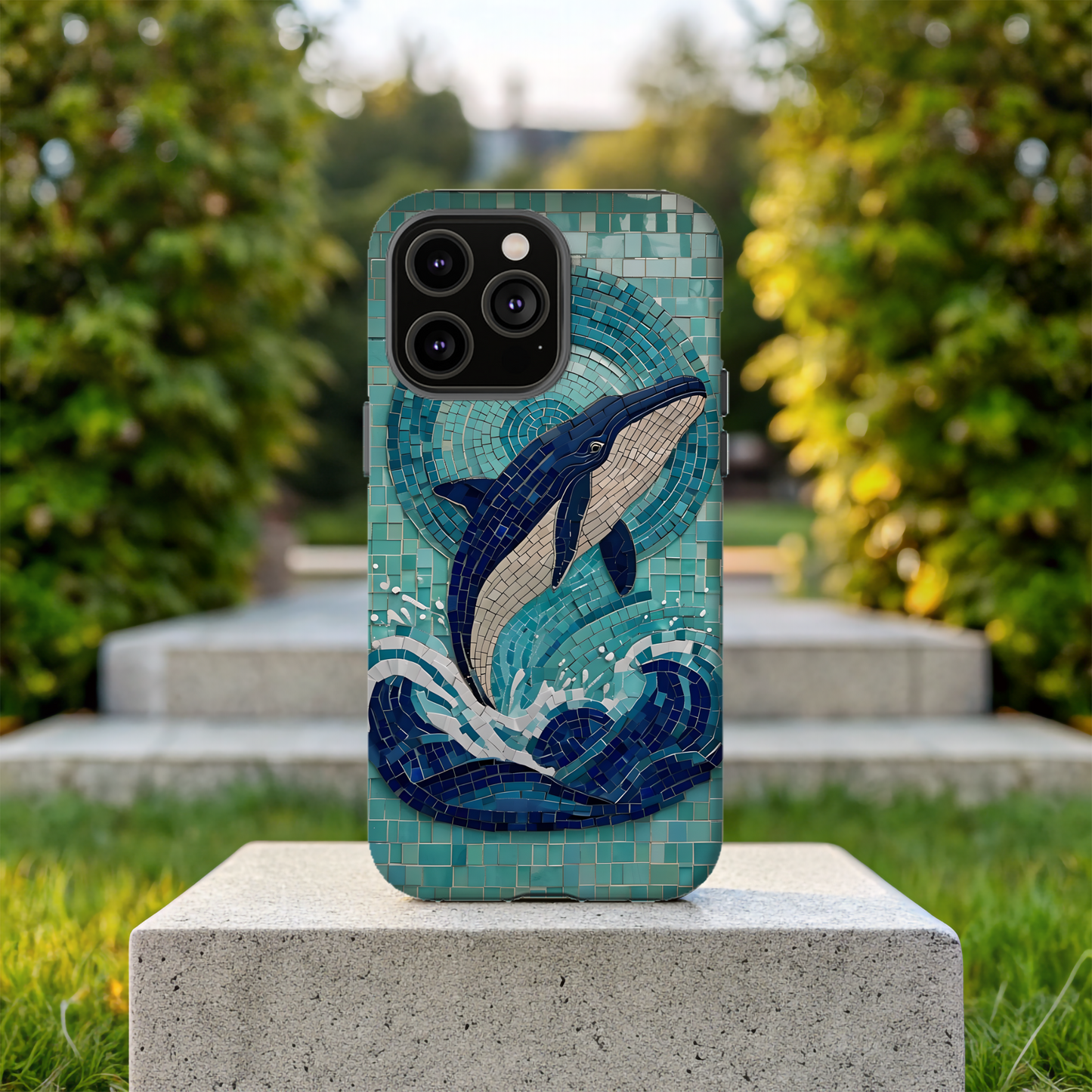 Whale Watching Mosaic iPhone Case, Whale Art, Unique Phone Case, Humpback Whale, Whale Gift, Marine Biology, Whale Watcher