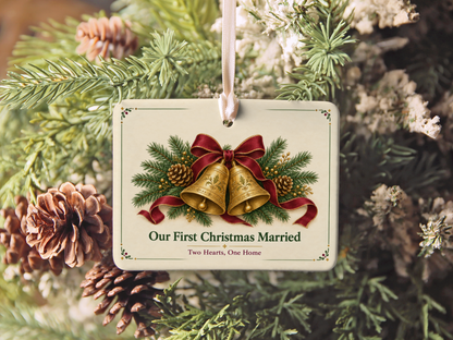 Mr and Mr First Christmas Ornament, Our First Christmas Married 2026, Personalized Gay Wedding Gift, Ceramic Newlywed Keepsake