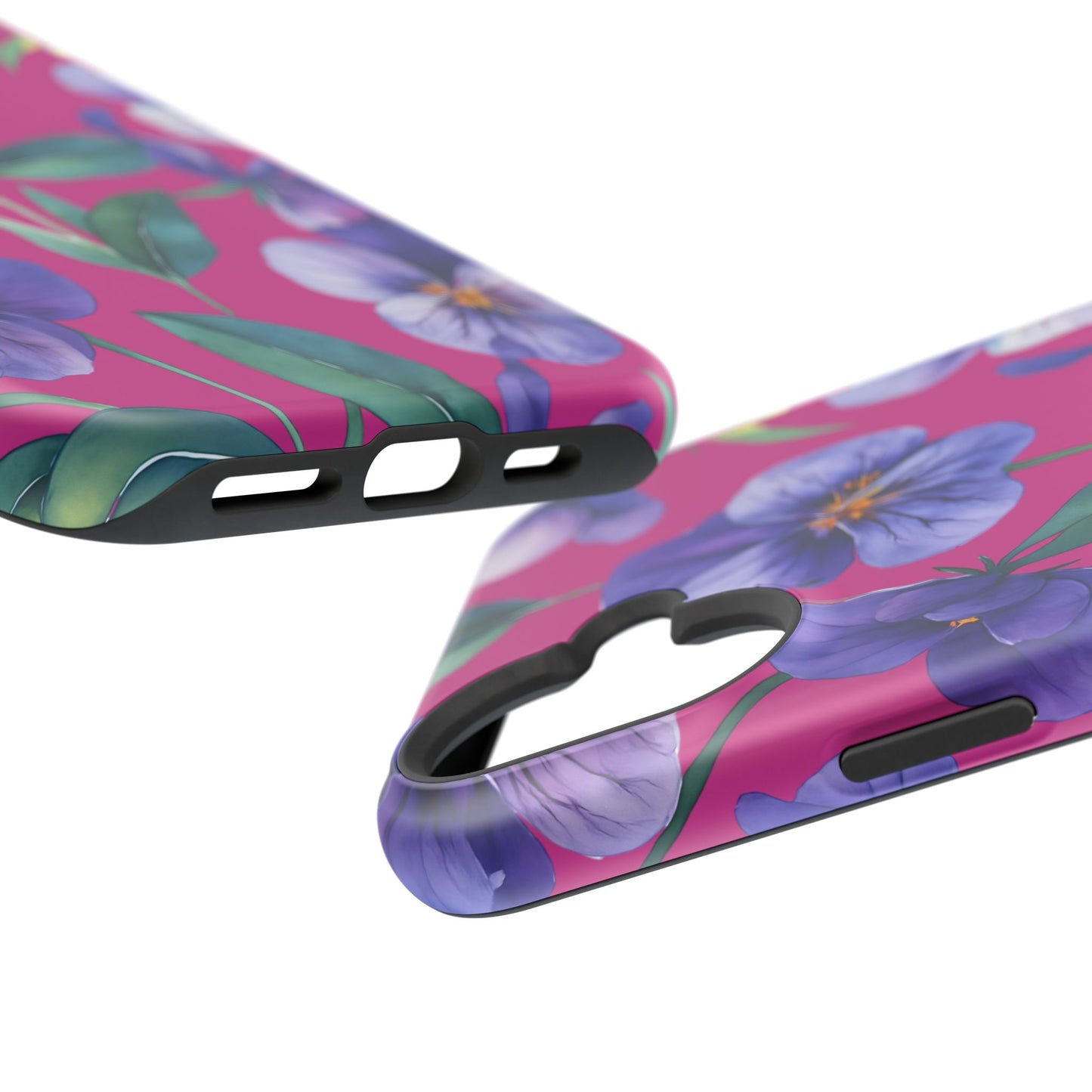 African Violet Floral Magnetic Tough Case, Summer Iphone Case, Wildflower Case, Flower Phone Cover, Stylish Phone Case