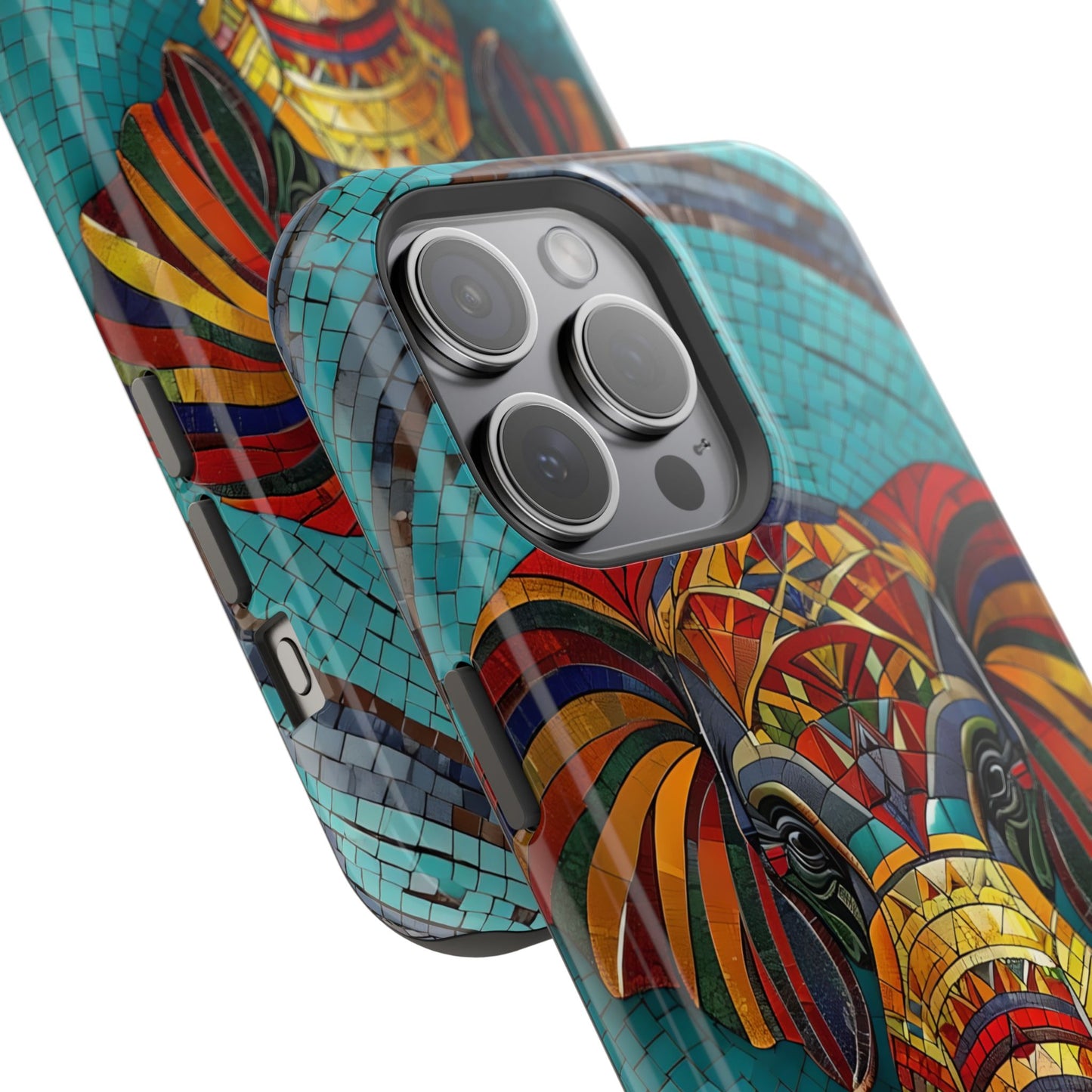 Artistic Elephant Phone Case, Elephant Case, Trendy iPhone Case, Elephant Lover Gift, Unique iPhone Case, Mosaic Design