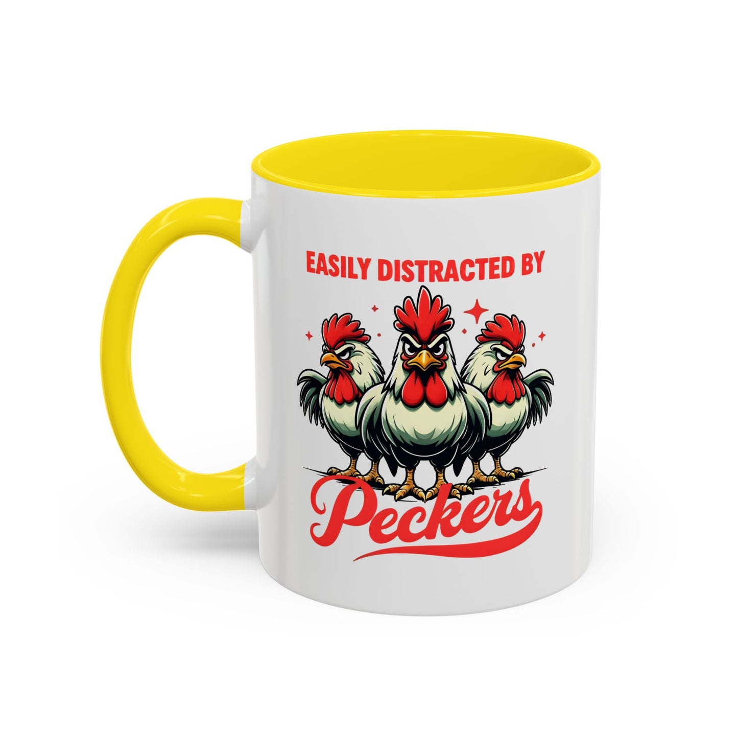 Easily Distracted by Peckers Coffee Mug, Inappropriate Gift, Naughty Valentines, Dark Humor Gift, Offensive Mug, Silly Mug