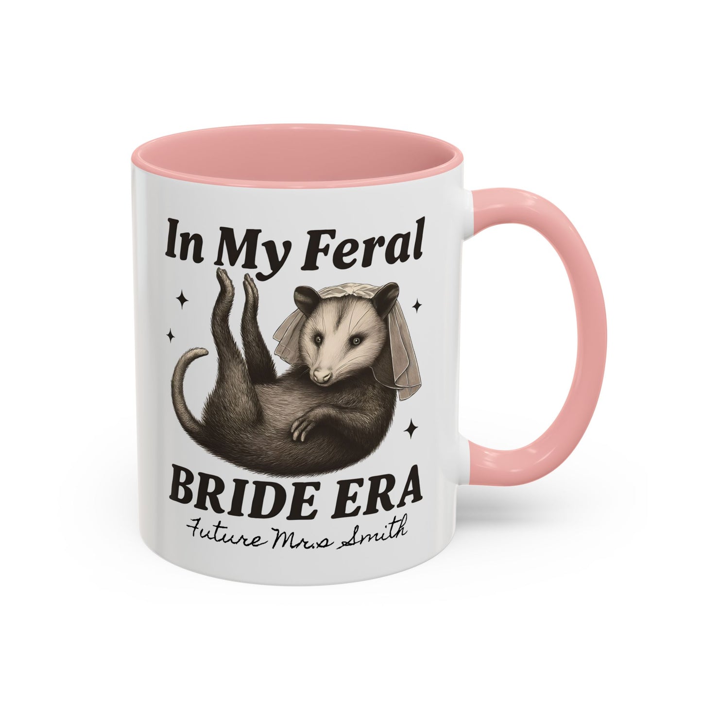 Feral Bride Era Coffee Mug, Funny Bride Mug, In My Feral Era Mug, Opossum Bride Mug, Bride Gift Idea, Quirky Bride Gift