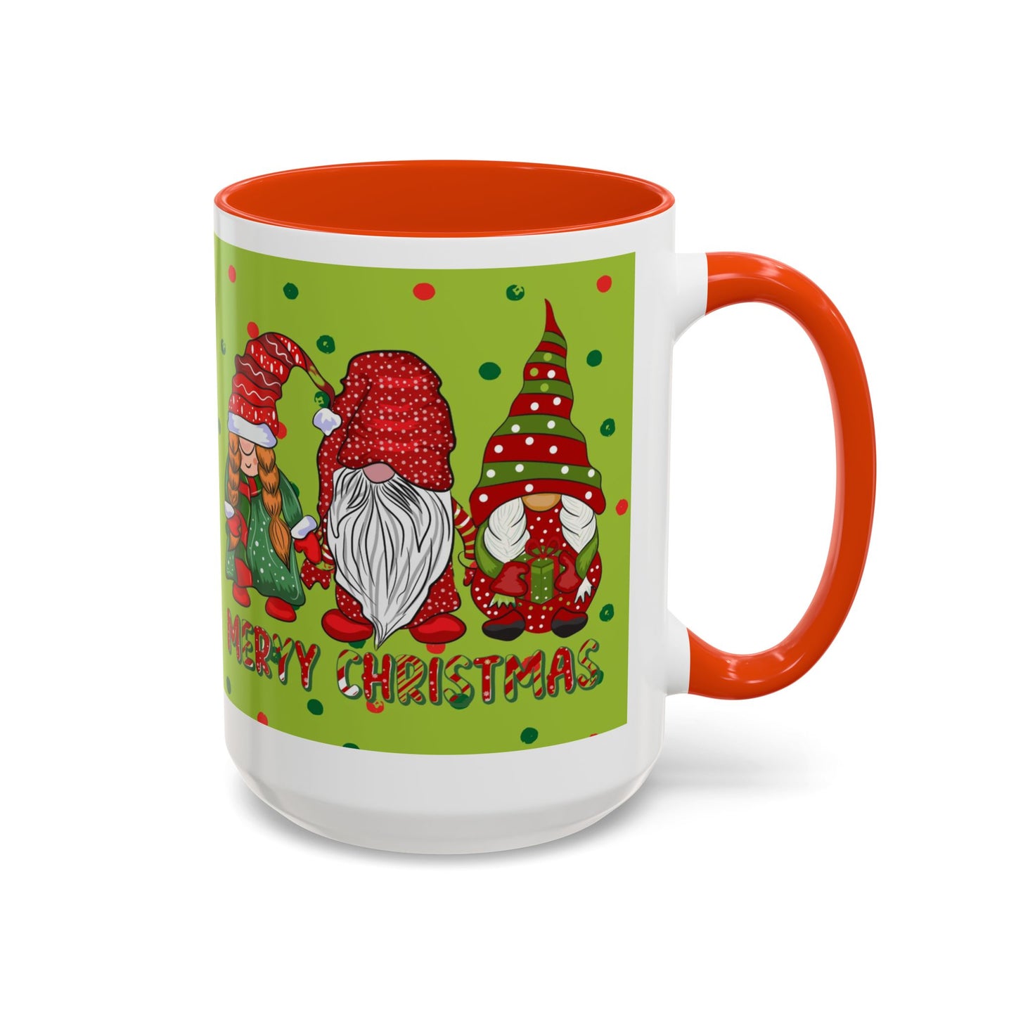 Merry Christmas Gnom Trio. Gnome Mug, Green Holiday Coffee Cup, Festive Hot Cocoa Mug, Cute Gnome Lover Gift, Cozy Winter Christmas Drinkware