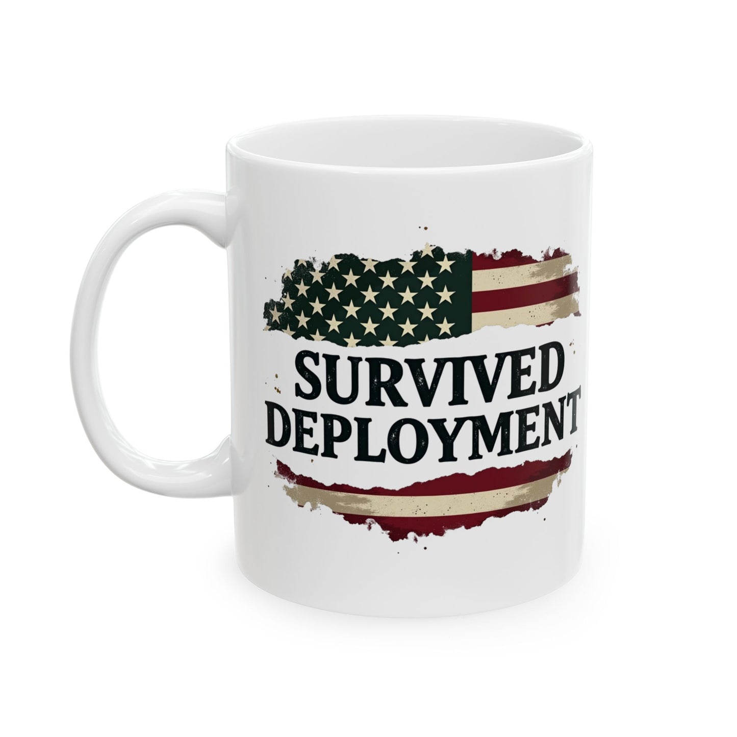 National Guard Survived Deployment Flag Mug, Army National Guard, Veteran Appreciation Gift, Military Coffee Cup