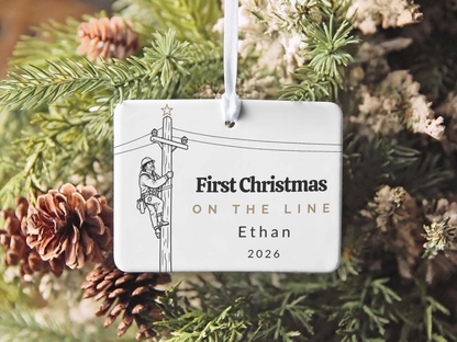 Funny Lineman Gifts: Gifts for Lineman, Humor Ornament Ideas, Ceramic Christmas Stocking Stuffer 2026, Unique Custom Name Gift