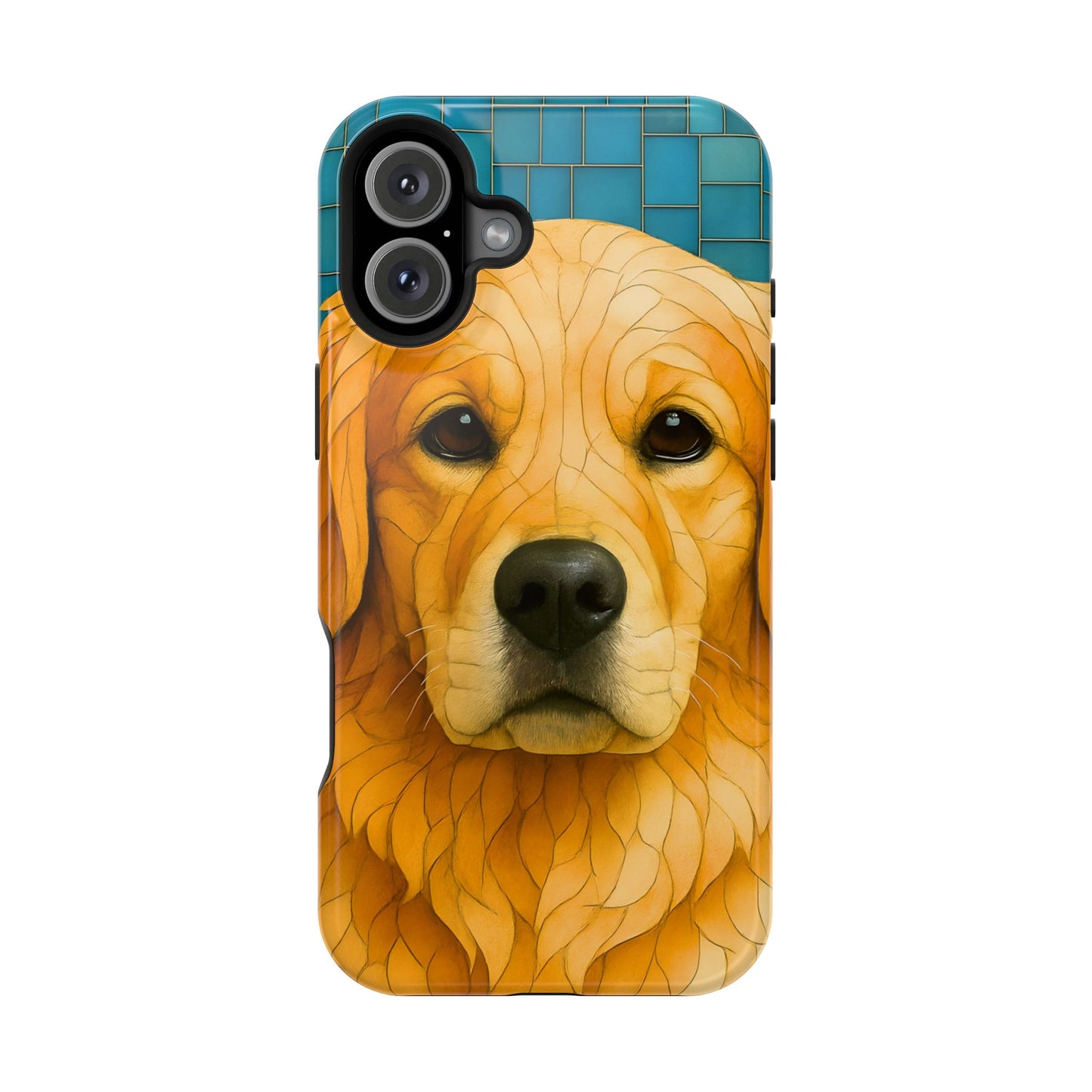 Golden Retriever Mosaic Phone Case, Dog Lover Gift, Protective iPhone Cover, Unique Pet Art, Animal Pattern Case